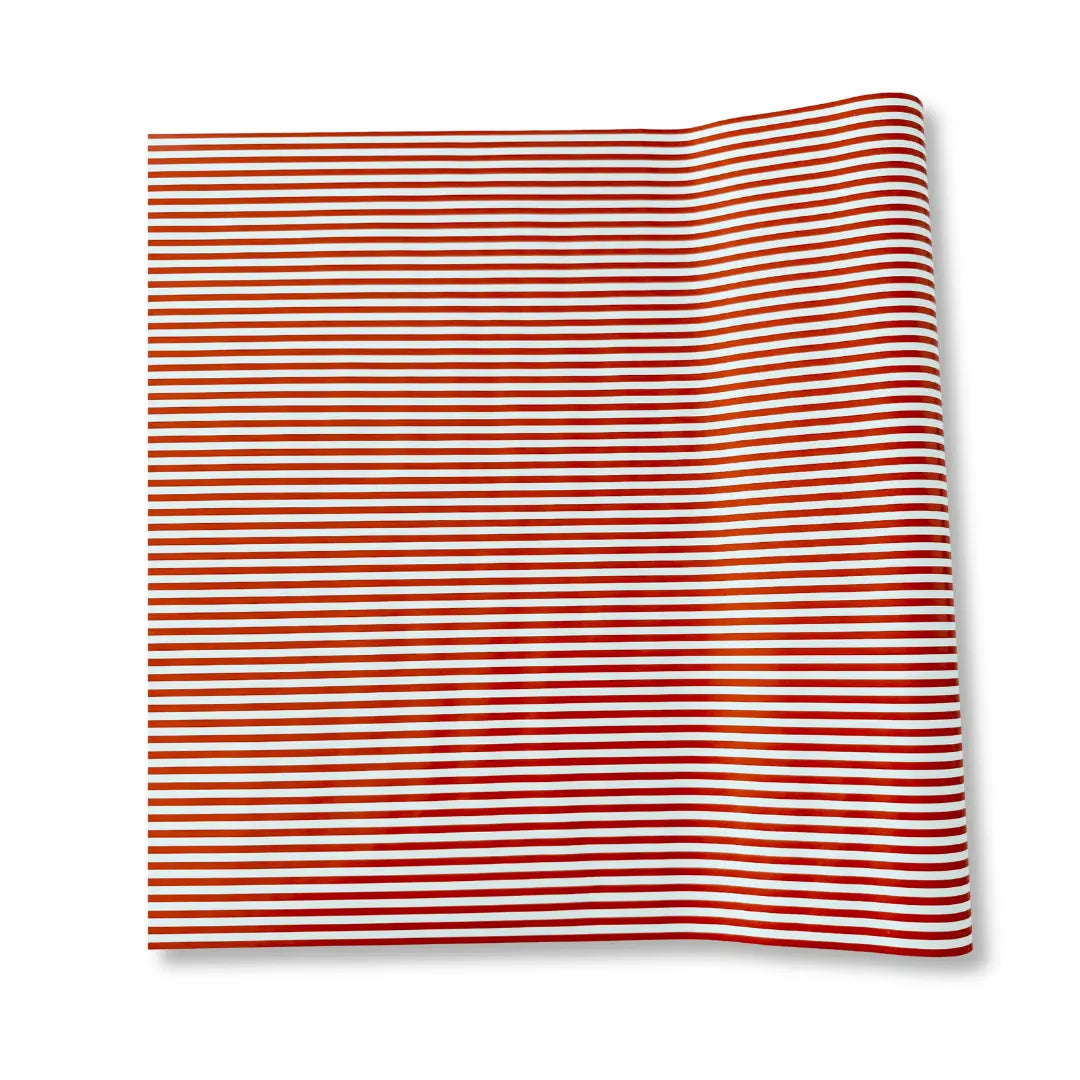Red Stripe Christmas Table Runner, Paper 19.5 x 150 in