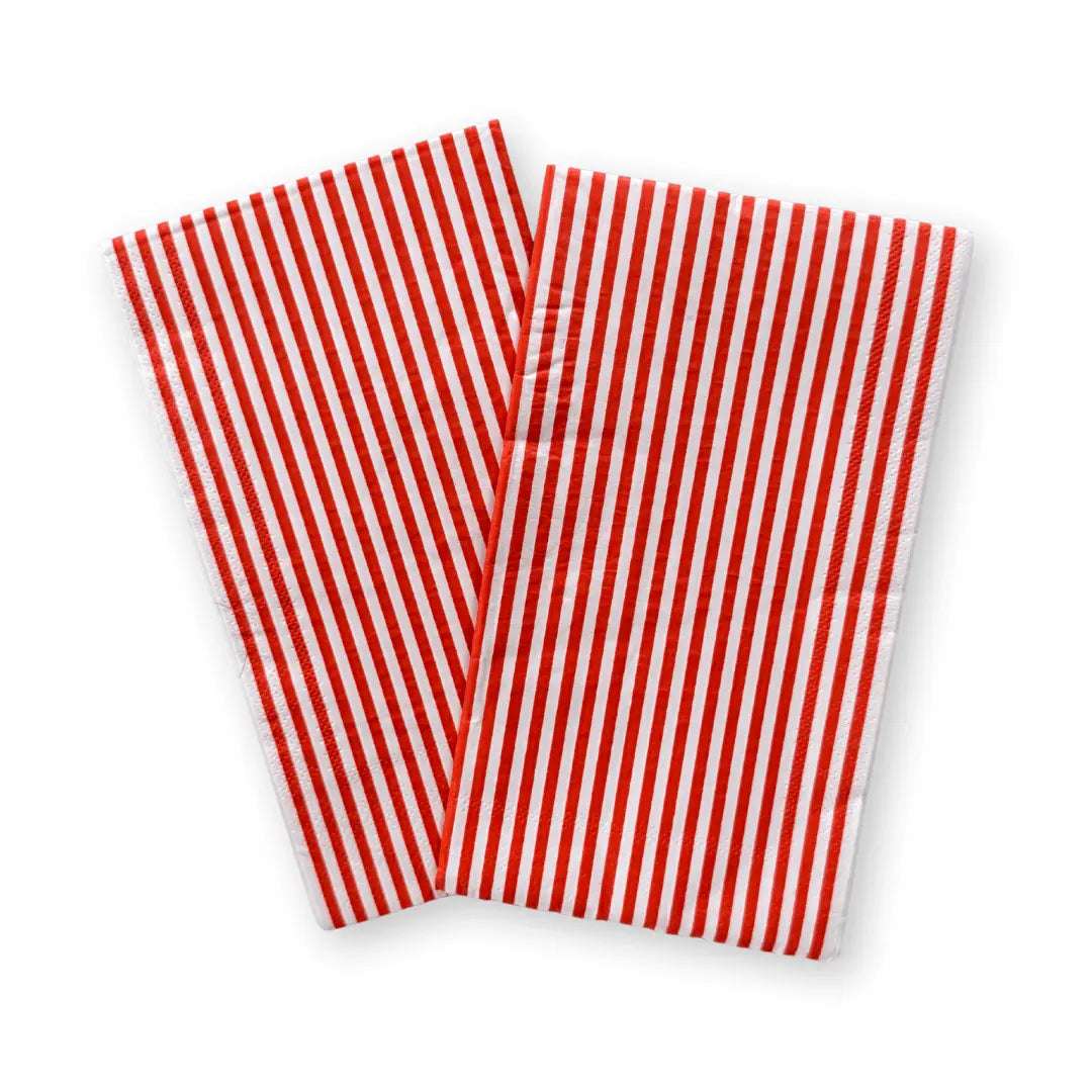 Candy Cane Stripe Christmas Guest Napkins, Red (24 Pack)
