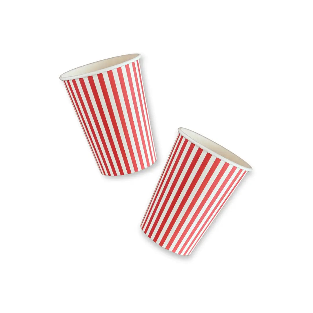 Candy Cane Stripe Christmas Paper Cups, Red (12 Pack)