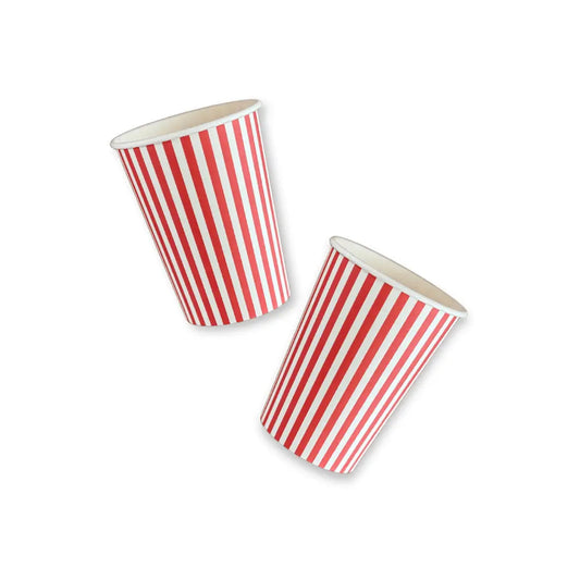 Candy Cane Stripe Christmas Paper Cups, Red (12 Pack)
