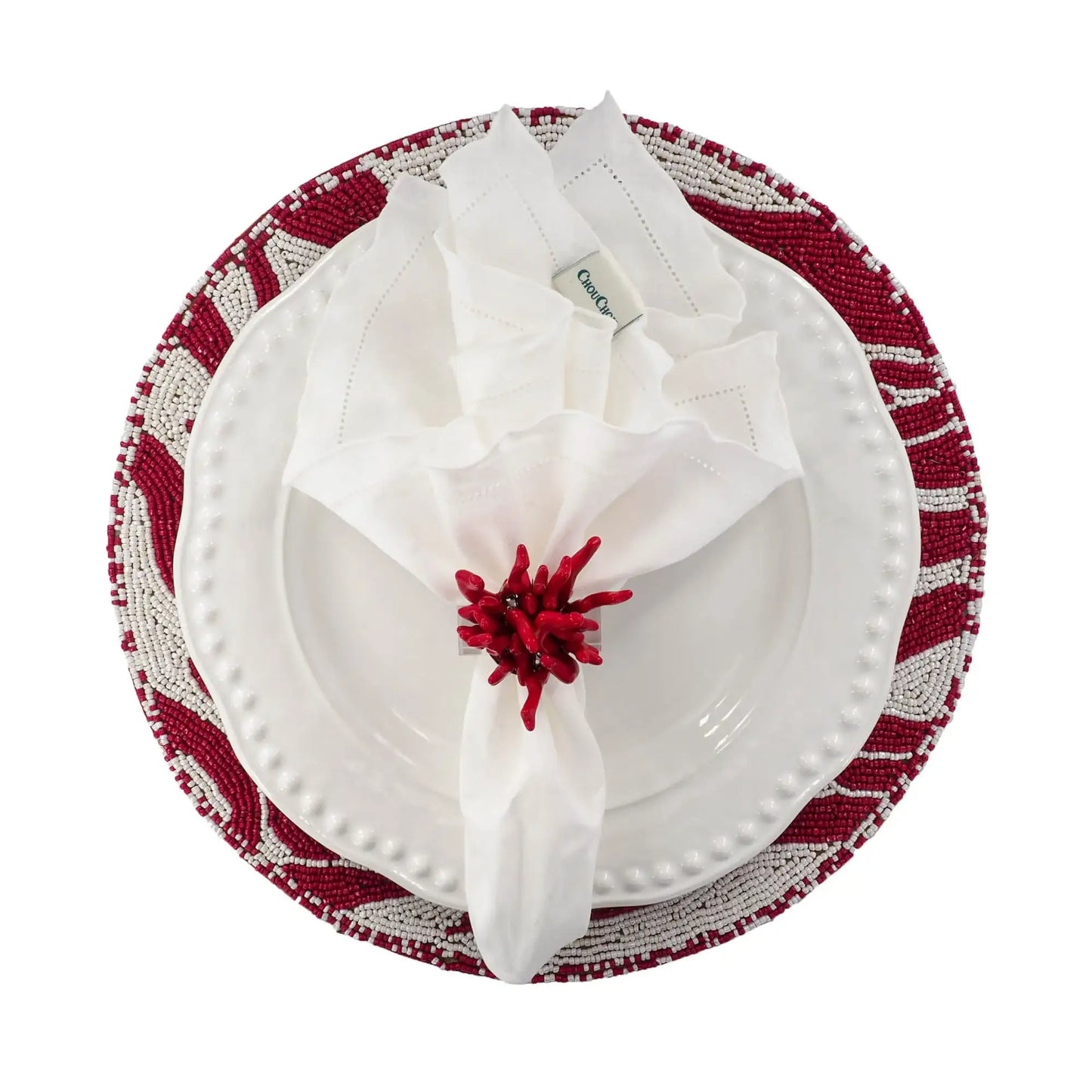 Red & White Placemats Set of 2