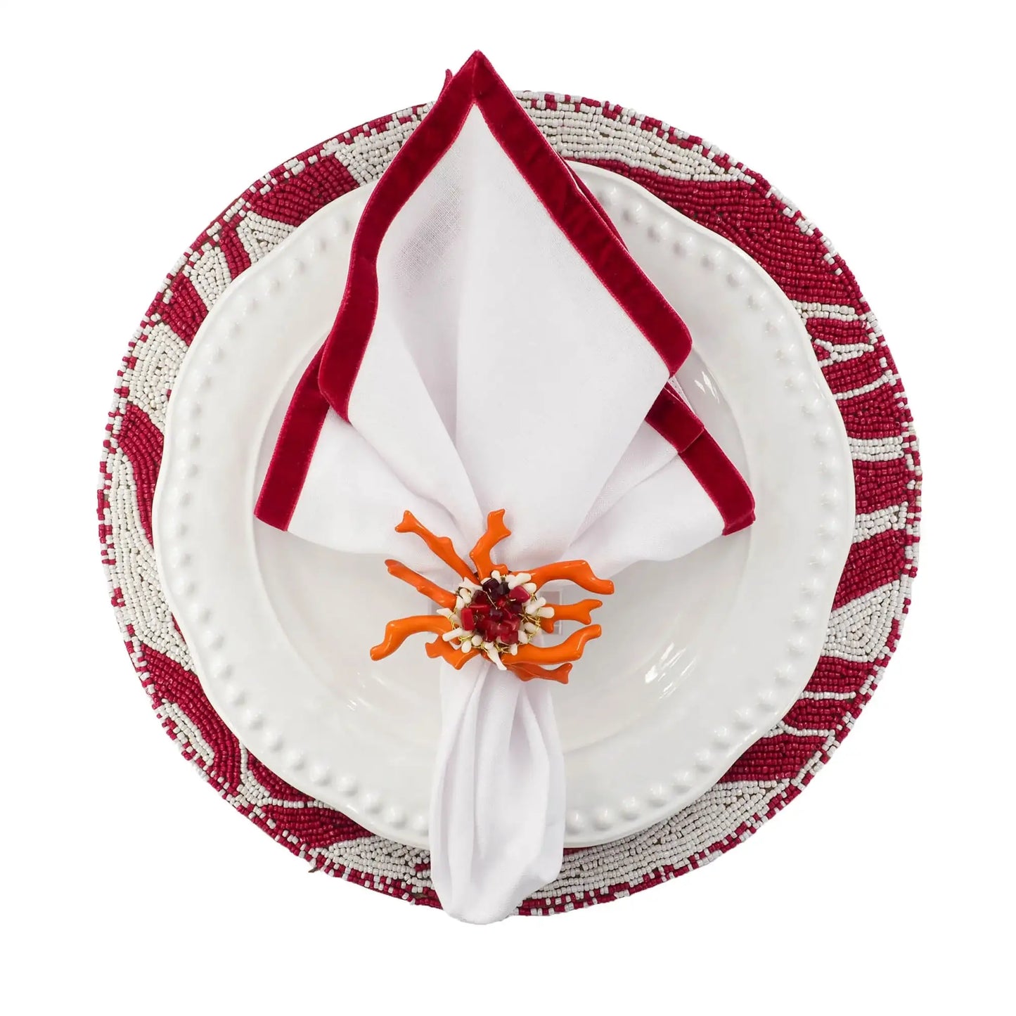 Red & White Placemats Set of 2