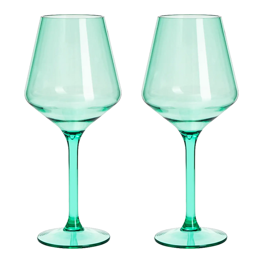 Saint Tropez Acrylic Stemmed Wine Glassware, Set of 2