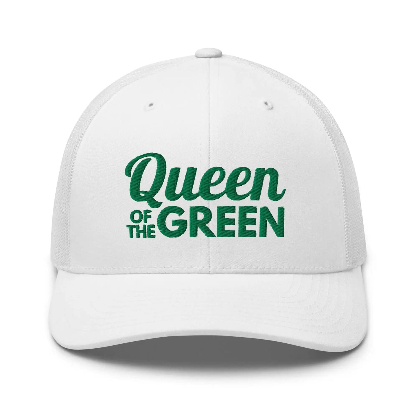 Queen of the Green Trucker Hat, Embroidered Golf Hat for Women