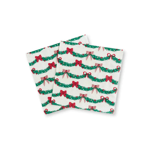 Gingerbread Bow Christmas Cocktail Napkins (24 Pack)