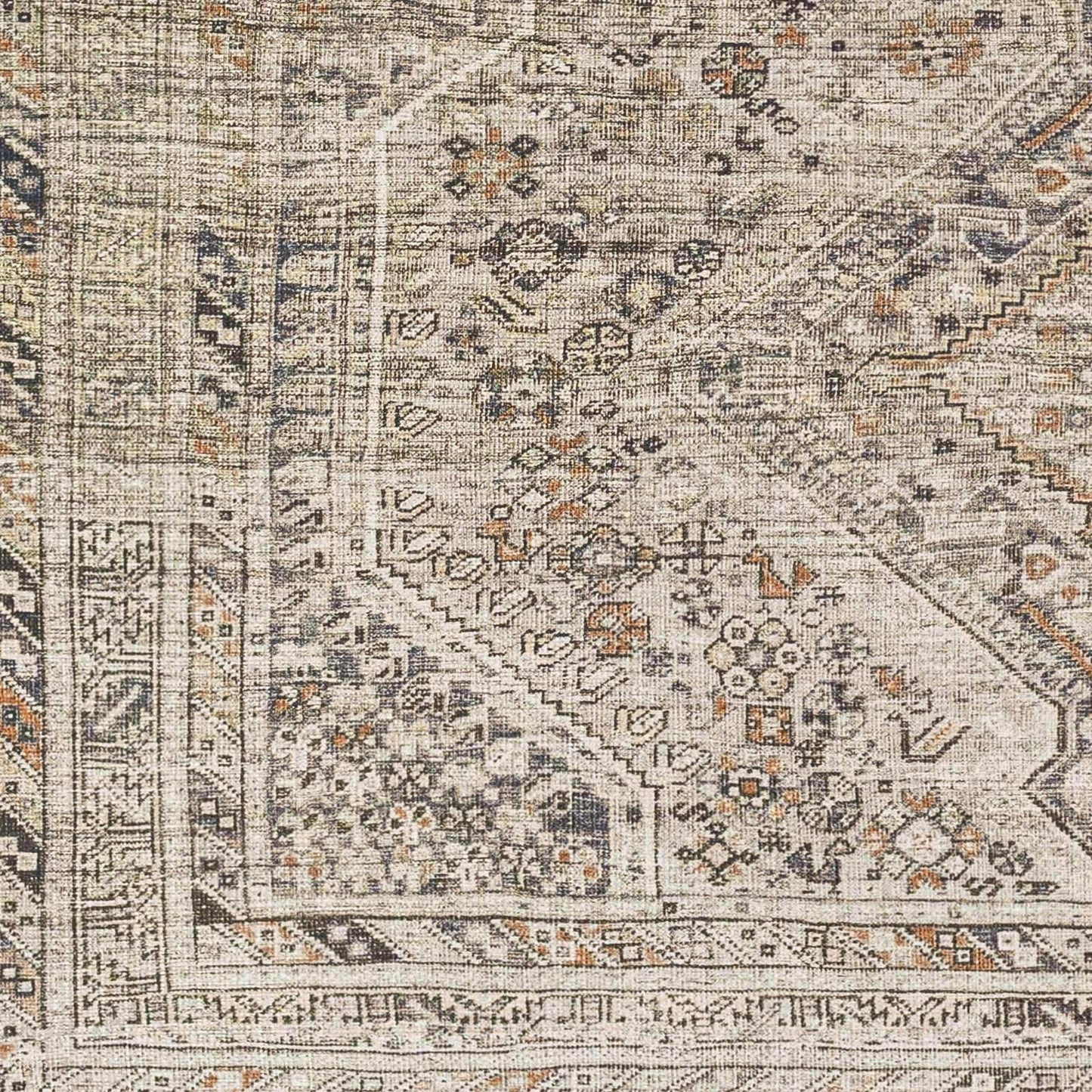 Barny Beige Flat Pile Washable Rug