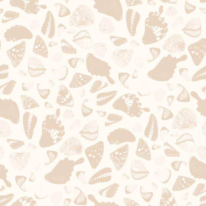 Butterfly Terrazzo Wallpaper, white and peach