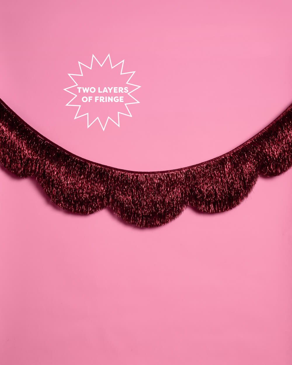 Burgundy Scallop Fringe - scalloped banner