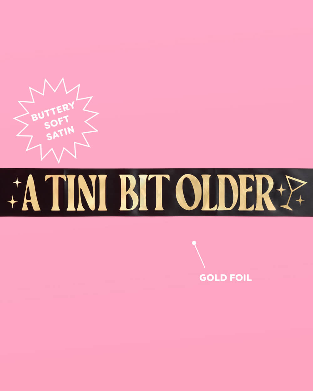 Tini Bit Older Sash - black satin sash