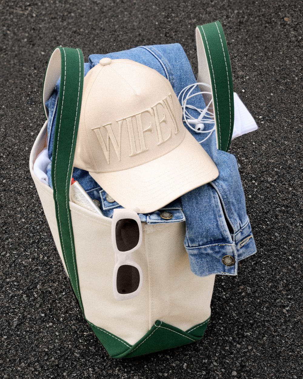 Wifey Trucker Hat - ivory embroidered hat