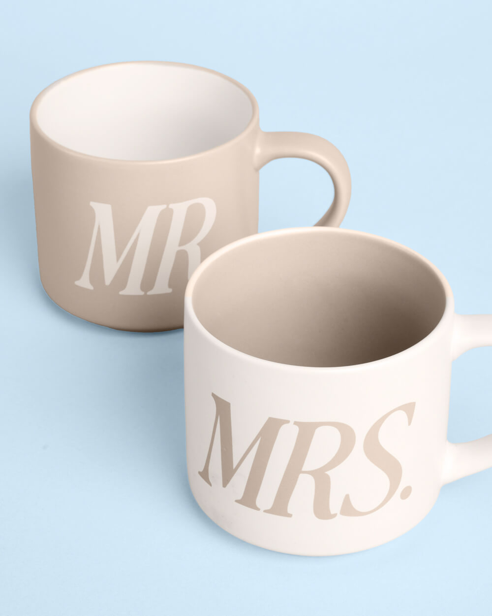 Mr + Mrs Mugs - 2 ceramic mugs