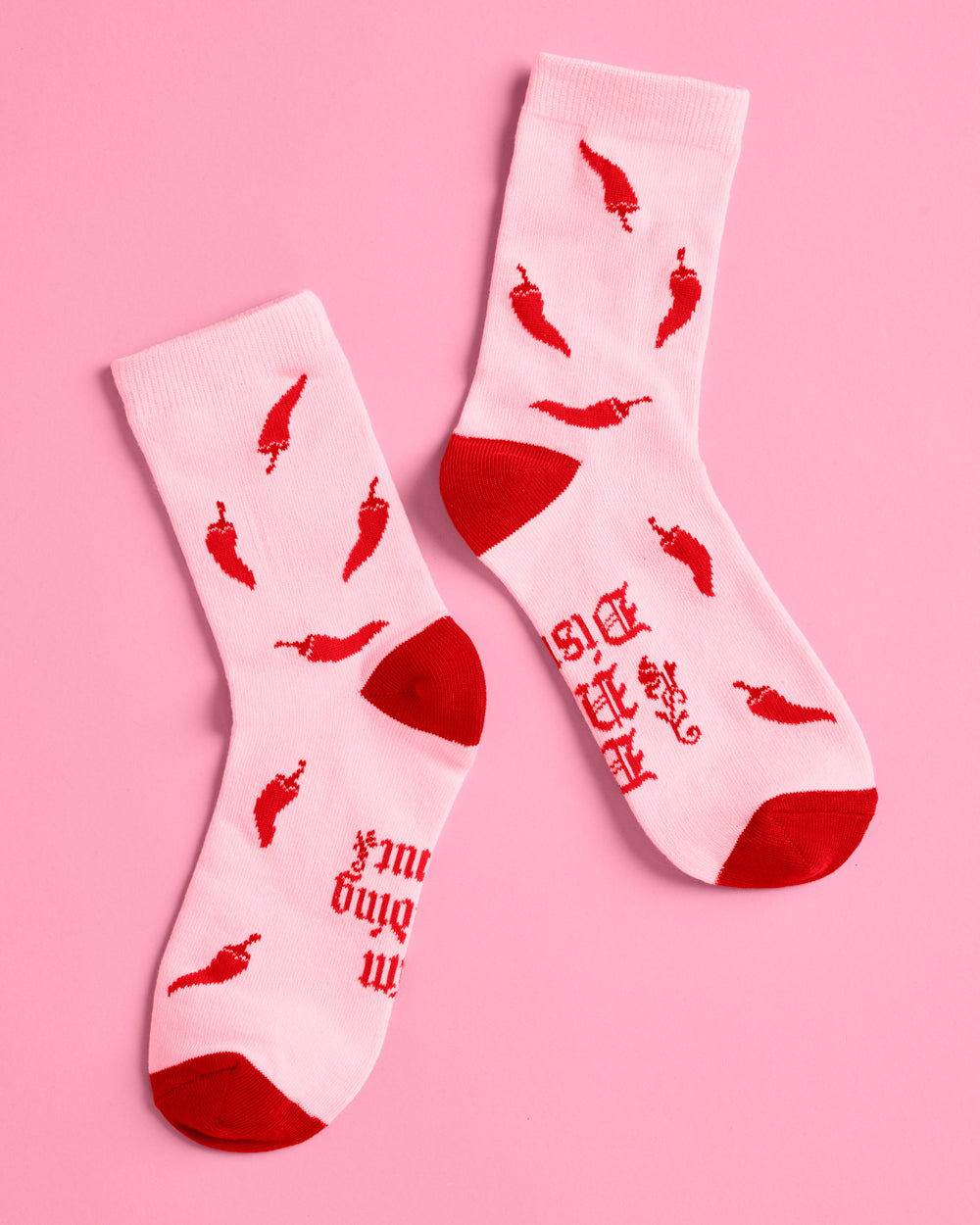 DND Smut Socks - pink + red crew socks