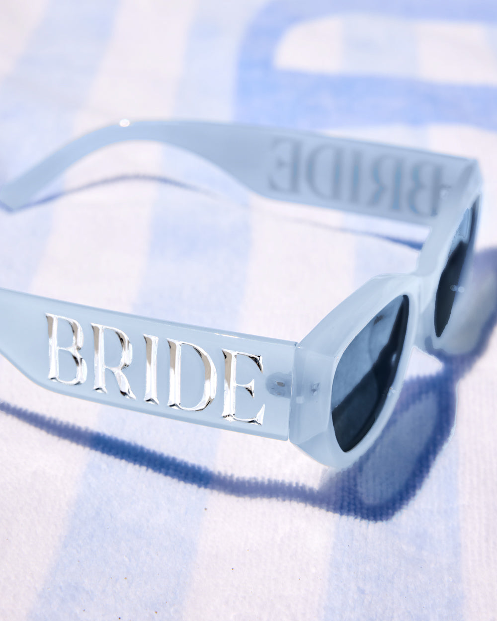 Something Blue Sunnies - bride embossed sunglasses
