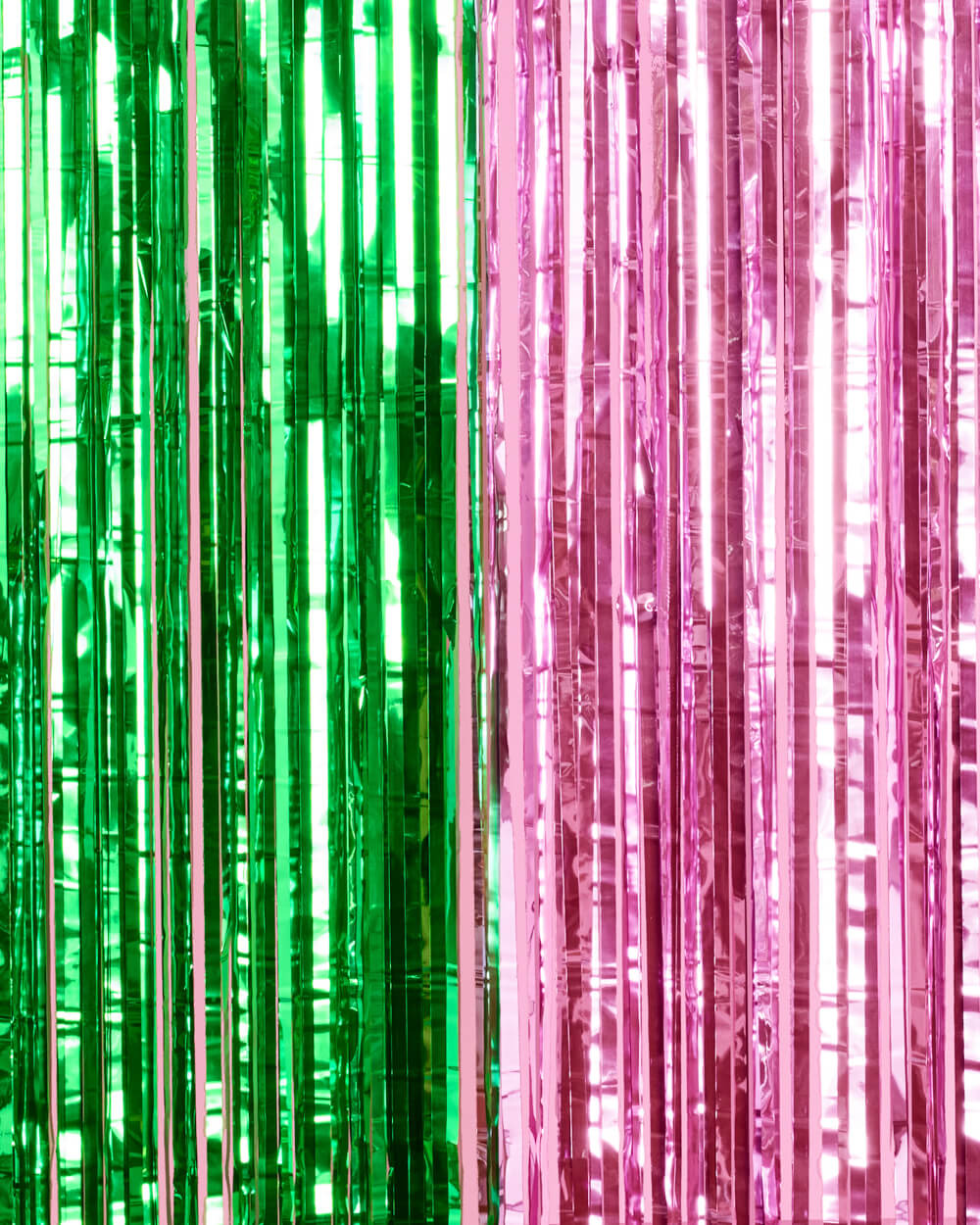 Pink + Green Curtain - pink + green foil curtain