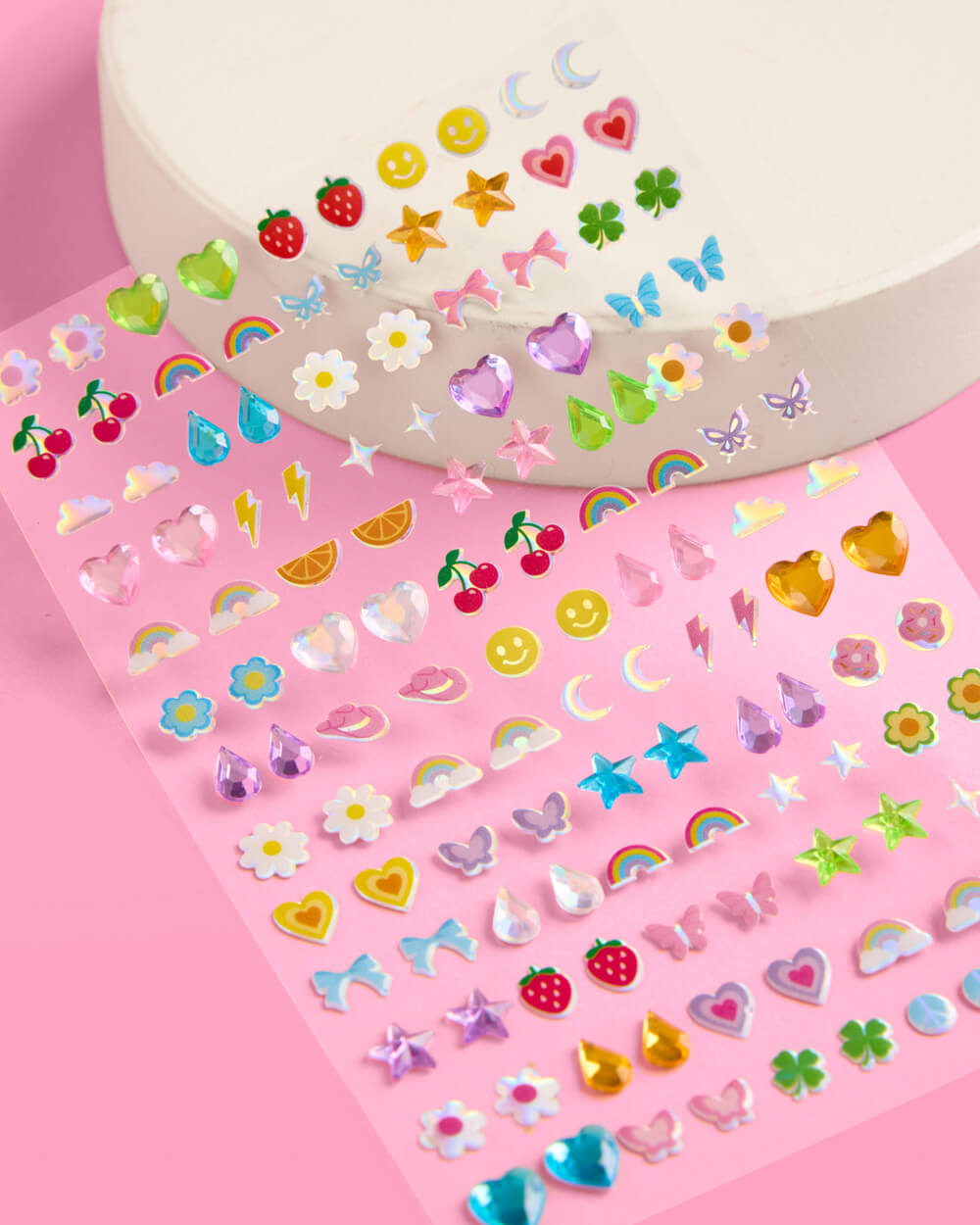 Girly Stick On Earrings - 65 sets, 130 pieces