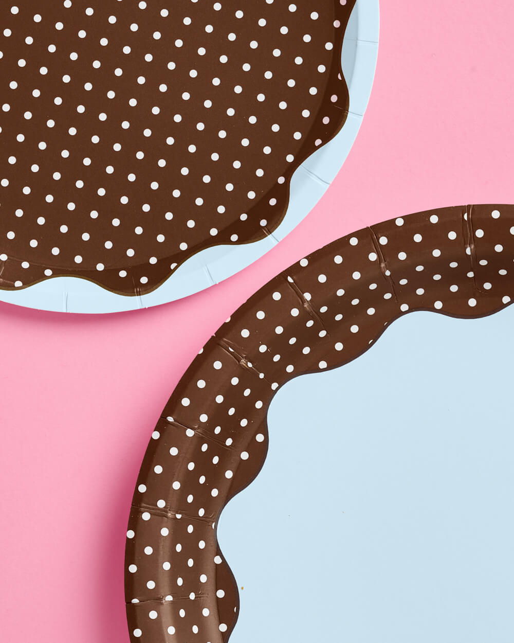 Brown + Blue Plates - 32 paper plates, 2 sizes