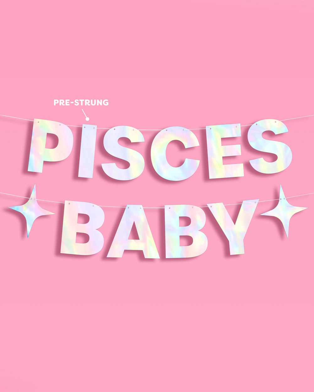 Pisces Baby Banner - iridescent foil banner
