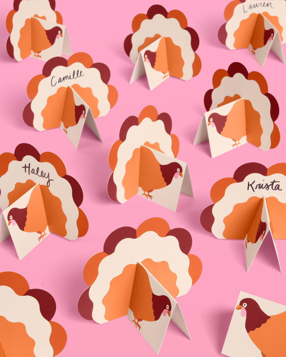Turkey Time Place Cards - 12 place cards