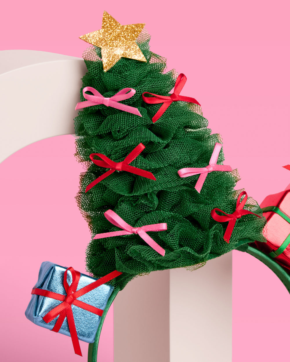 Christmas Tree Headband - green tulle headband