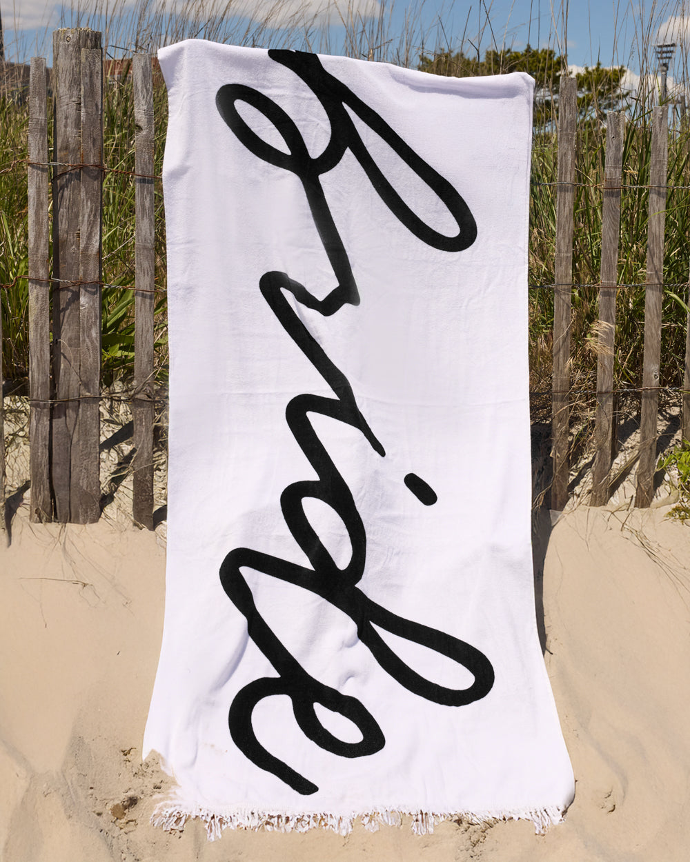 Classic Bride Beach Towel - fringe cotton towel