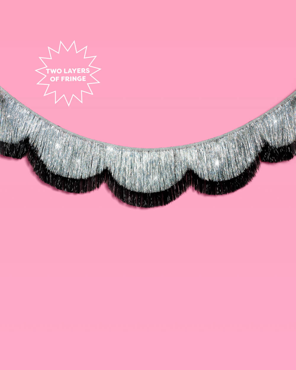 Silver Lining Scallop Fringe - scalloped banner