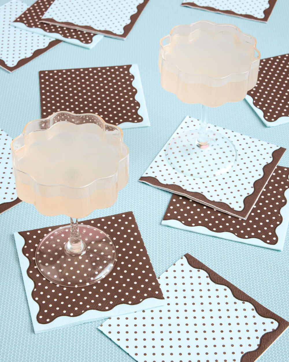 Brown + Blue Napkins - 24 paper napkins