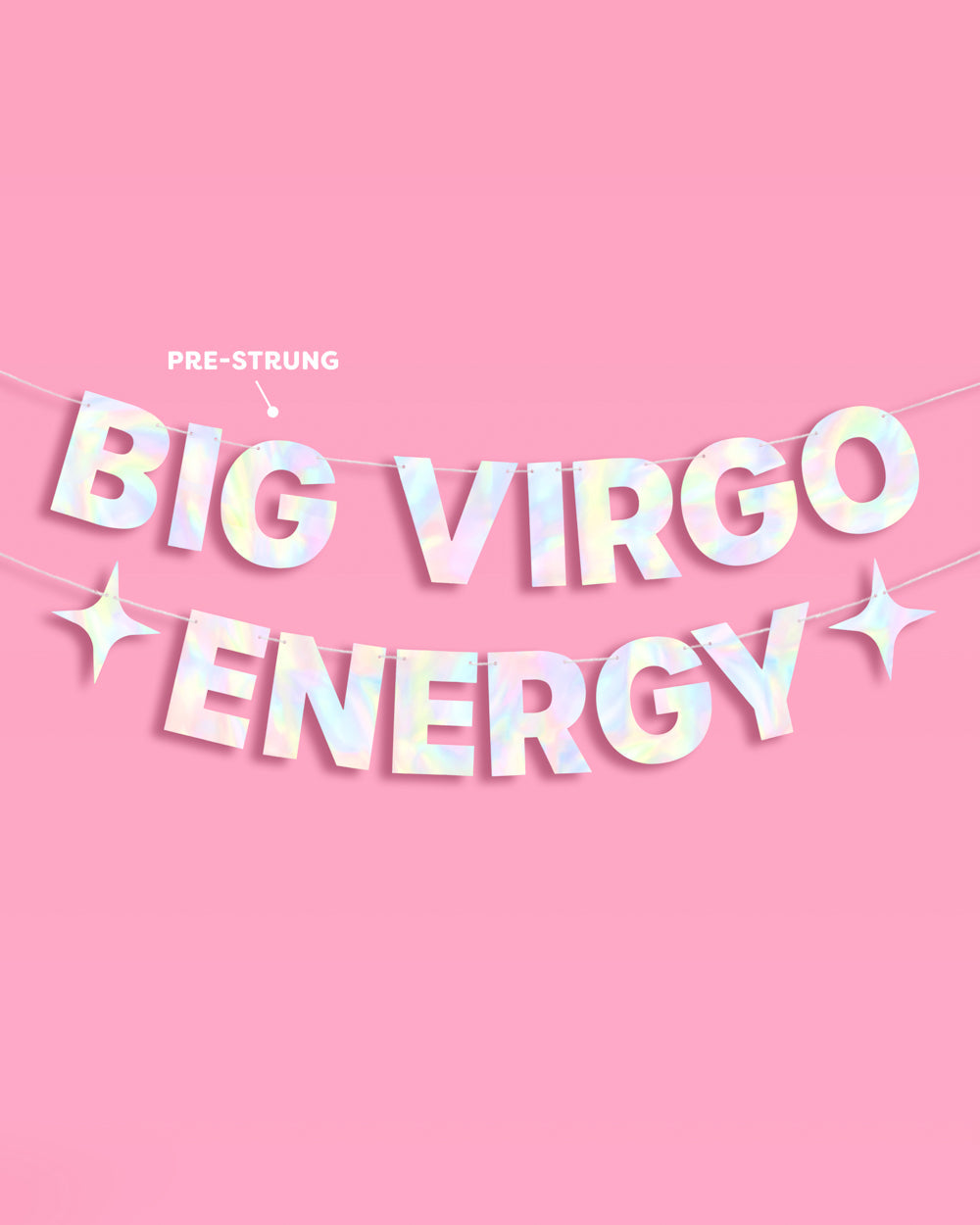 Big Virgo Energy Banner - iridescent foil banner
