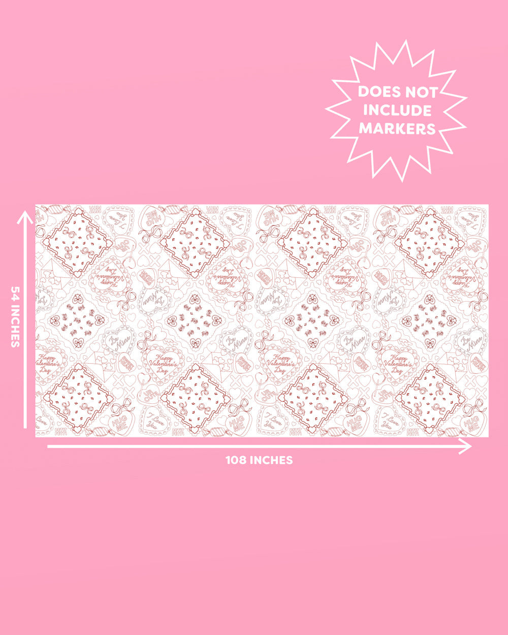 Be Mine Coloring Tablecloth - paper tablecloth