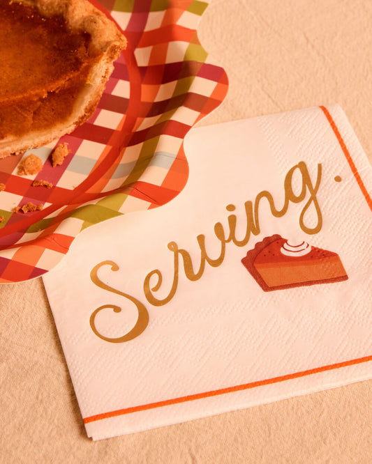 Serving Pie Napkins - 25 gold foil paper napkins