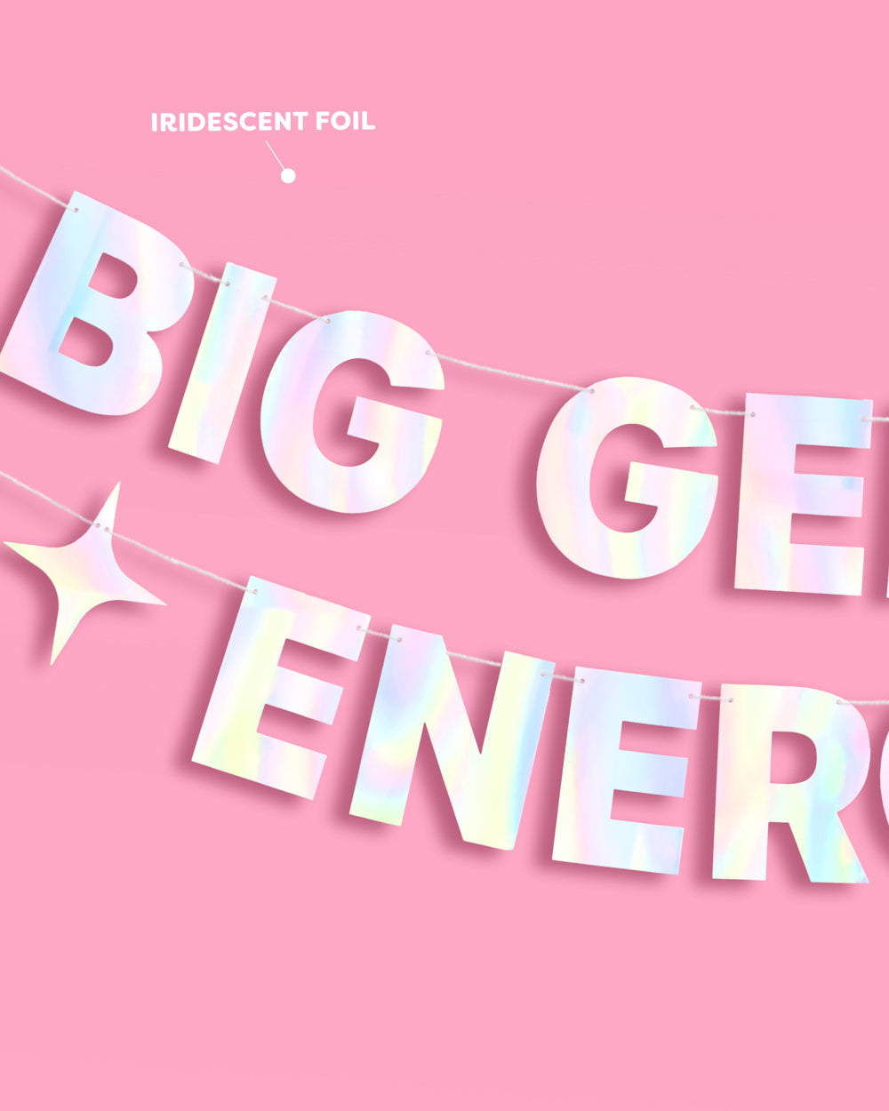 Big Gemini Energy Banner - iridescent foil banner