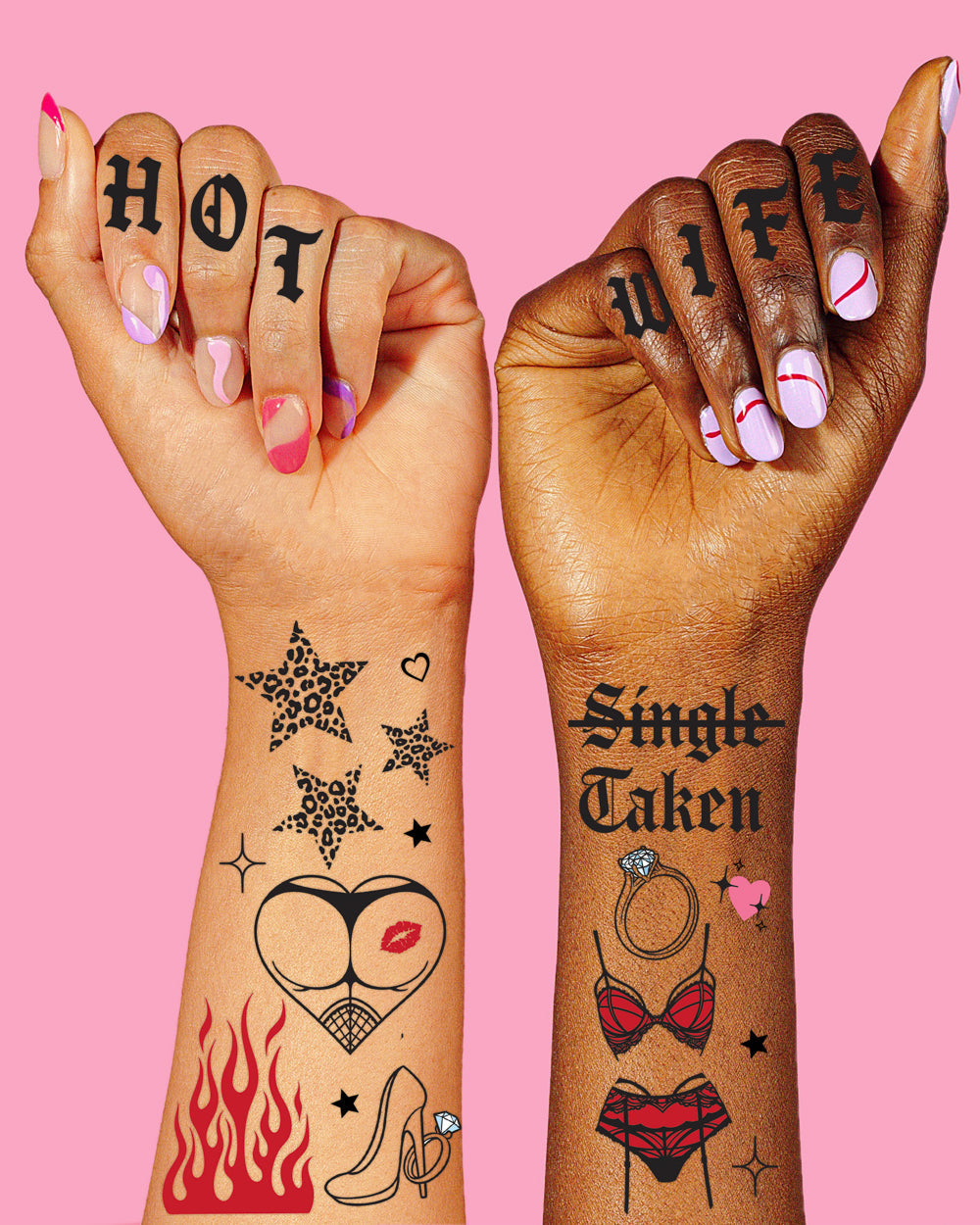 Trophy Wife Tats - 56 temporary tattoos