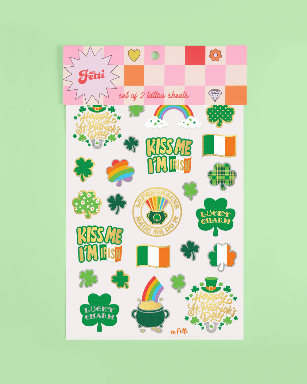 Kiss Me Tats - 50 foil temporary tattoos