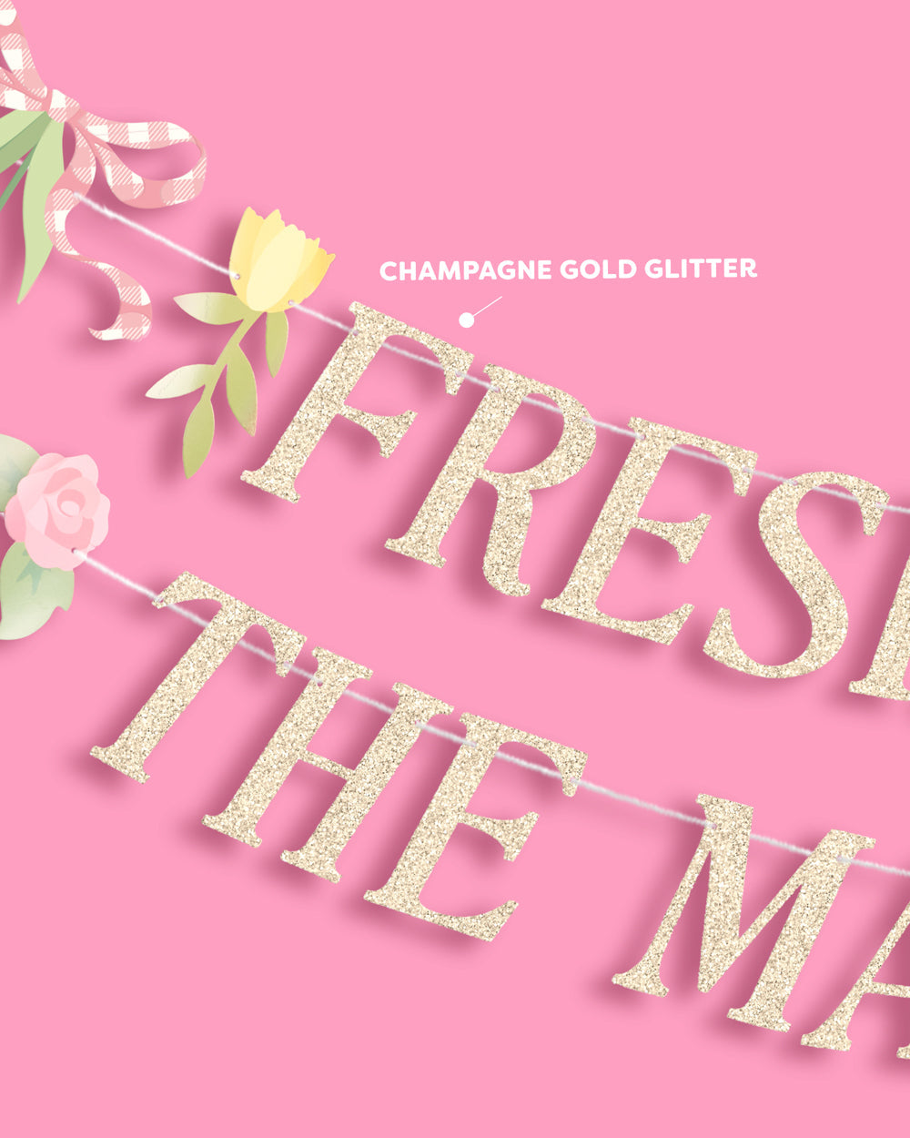 Fresh Off The Market Banner - gold glitter banner