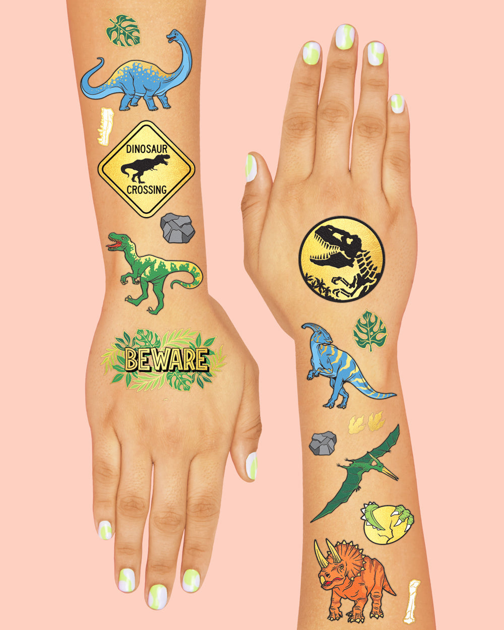 Dino-mite Tats - 44 foil temporary tattoos