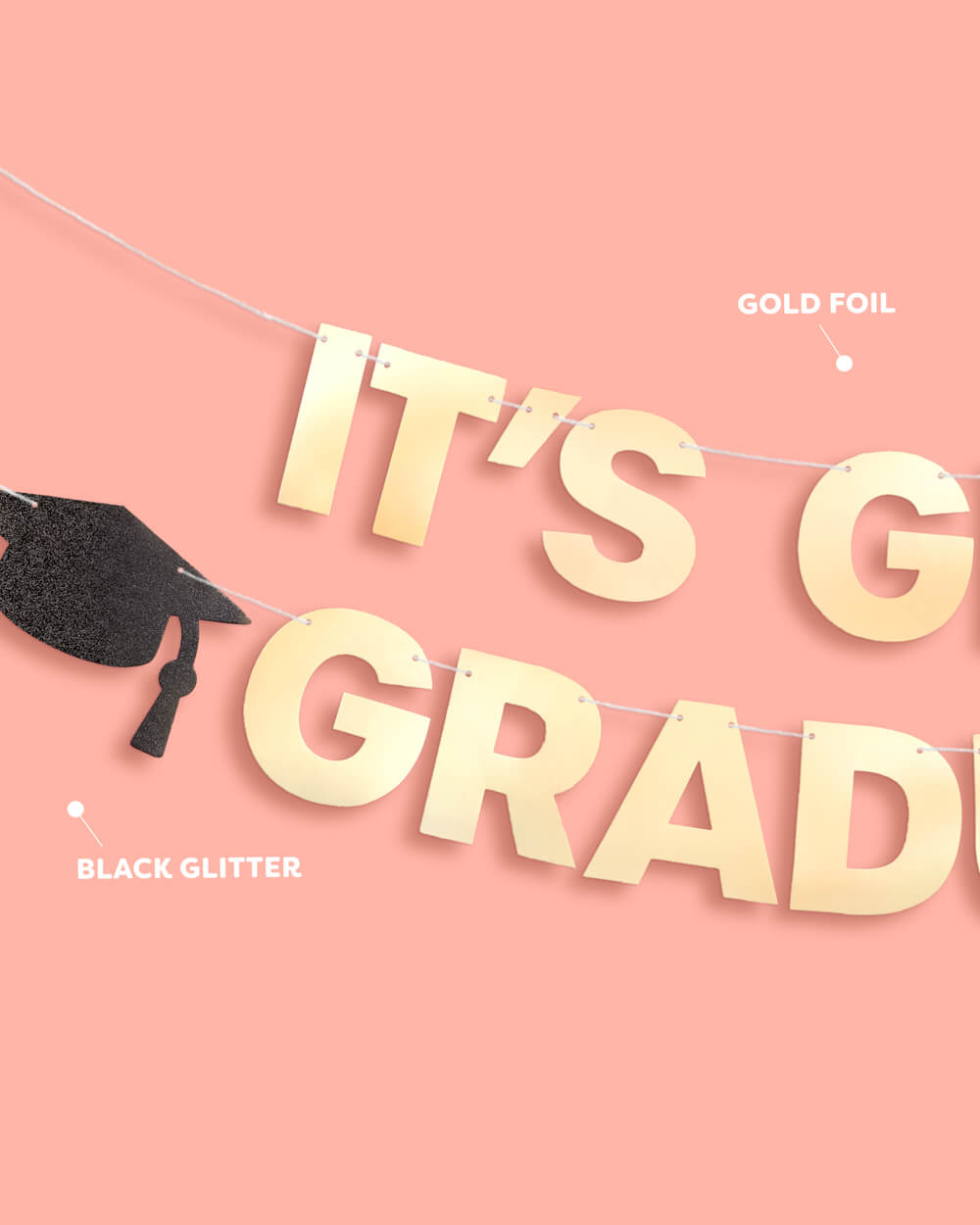 It's Giving Graduated Banner - gold foil banner
