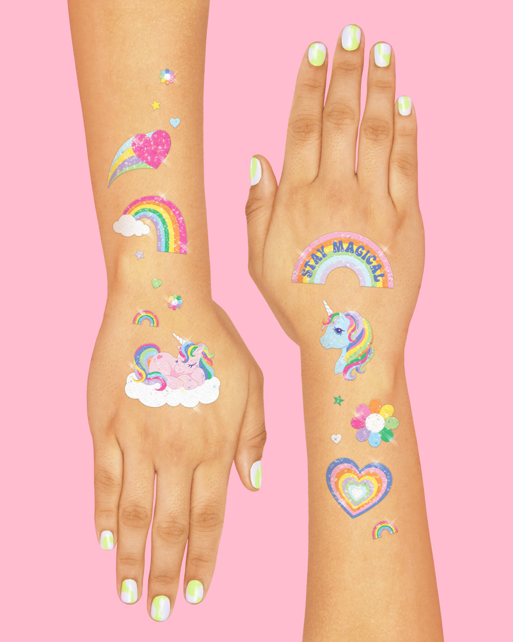 Glitter Unicorn Tattoos - 180 temporary tattoos