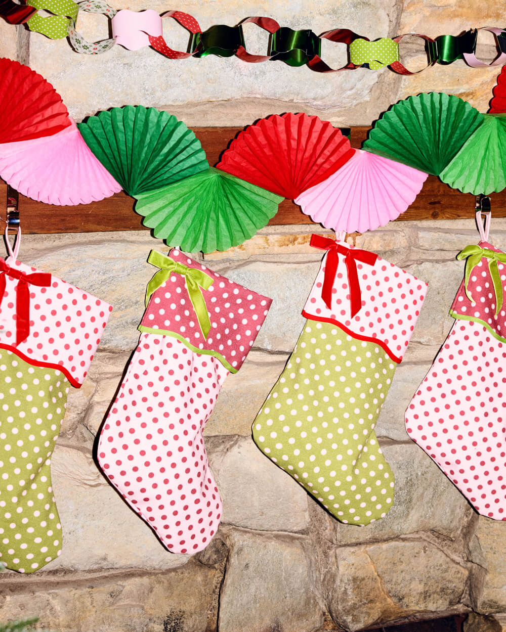 Polka Dot Stockings - 2 canvas stockings