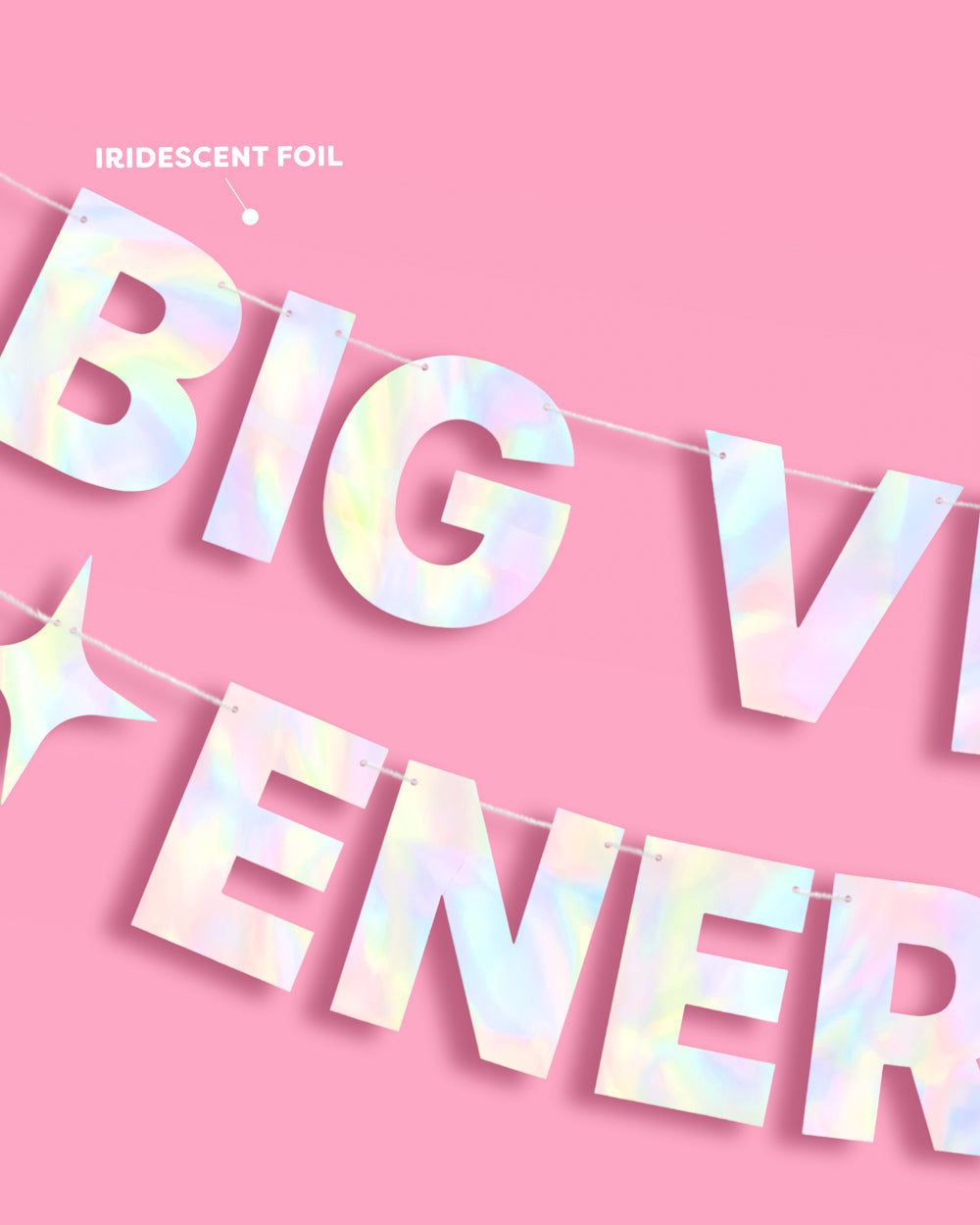 Big Virgo Energy Banner - iridescent foil banner