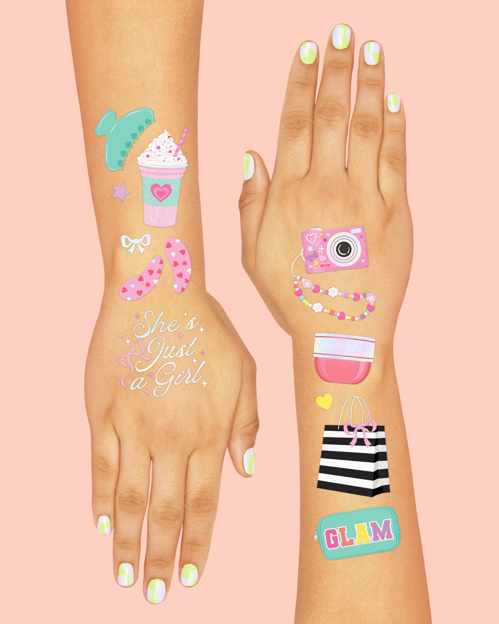 Just a Girl Tattoos - 52 temporary tattoos