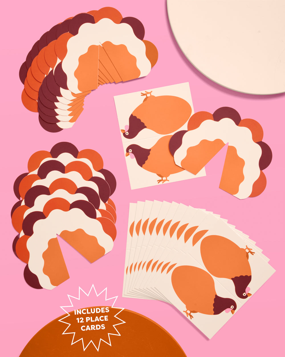 Turkey Time Place Cards - 12 place cards