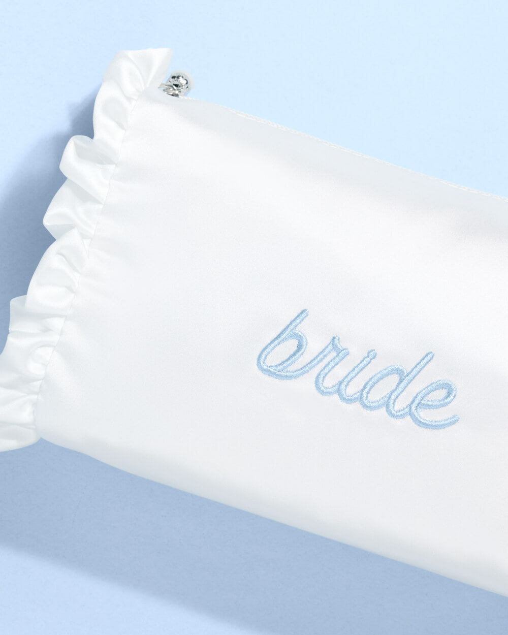 Bride Cosmetic Bag - white embroidered bag
