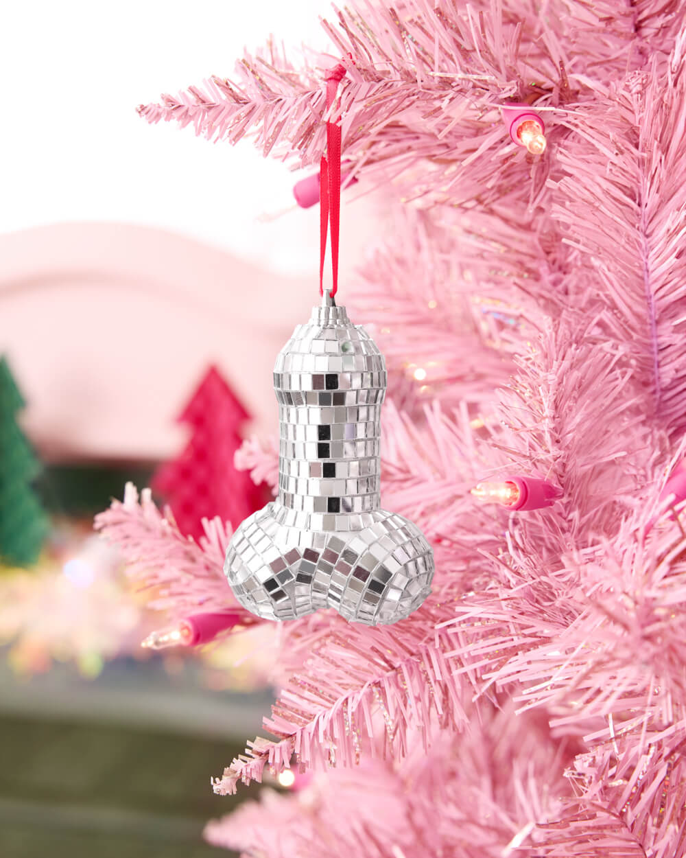 Disco Penis Ornament - silver disco ornament