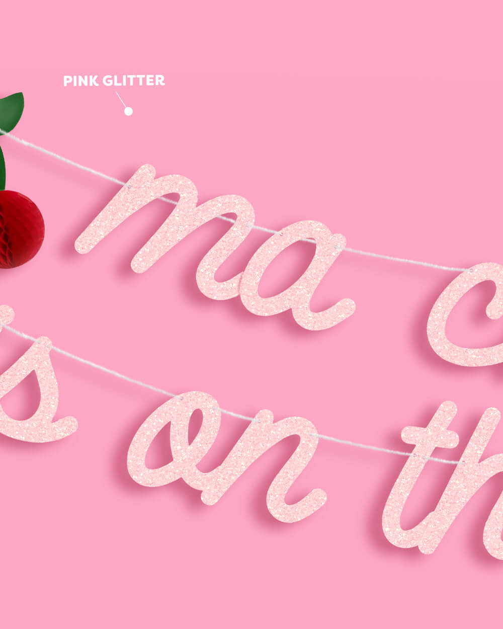 Ma Cherie Banner - 3D glitter banner