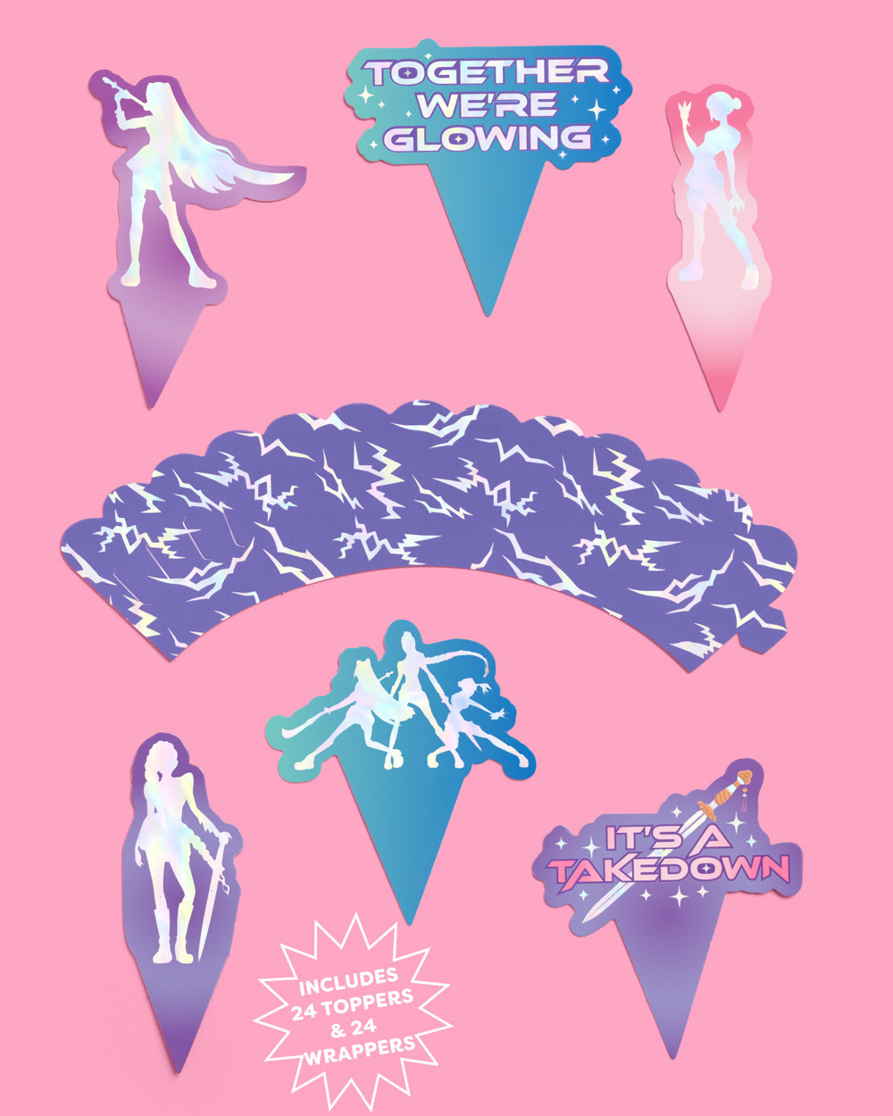Takedown Cupcake Toppers - 24 pc set
