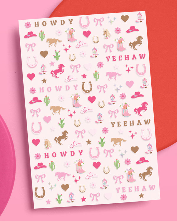 Cowgirl Nail Stickers - 616 adhesive nail stickers