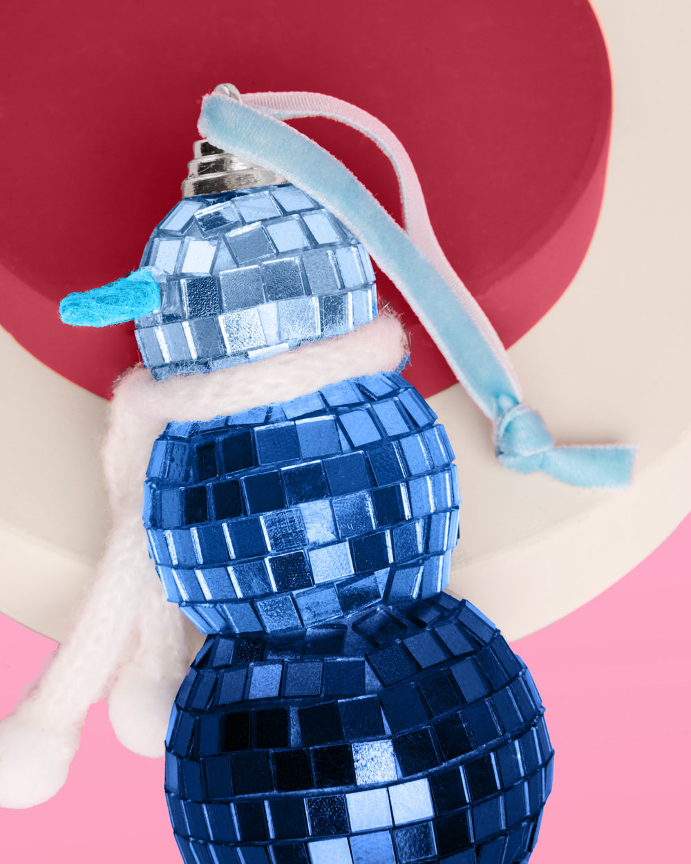 Disco Snowman Ornament - blue disco ornament
