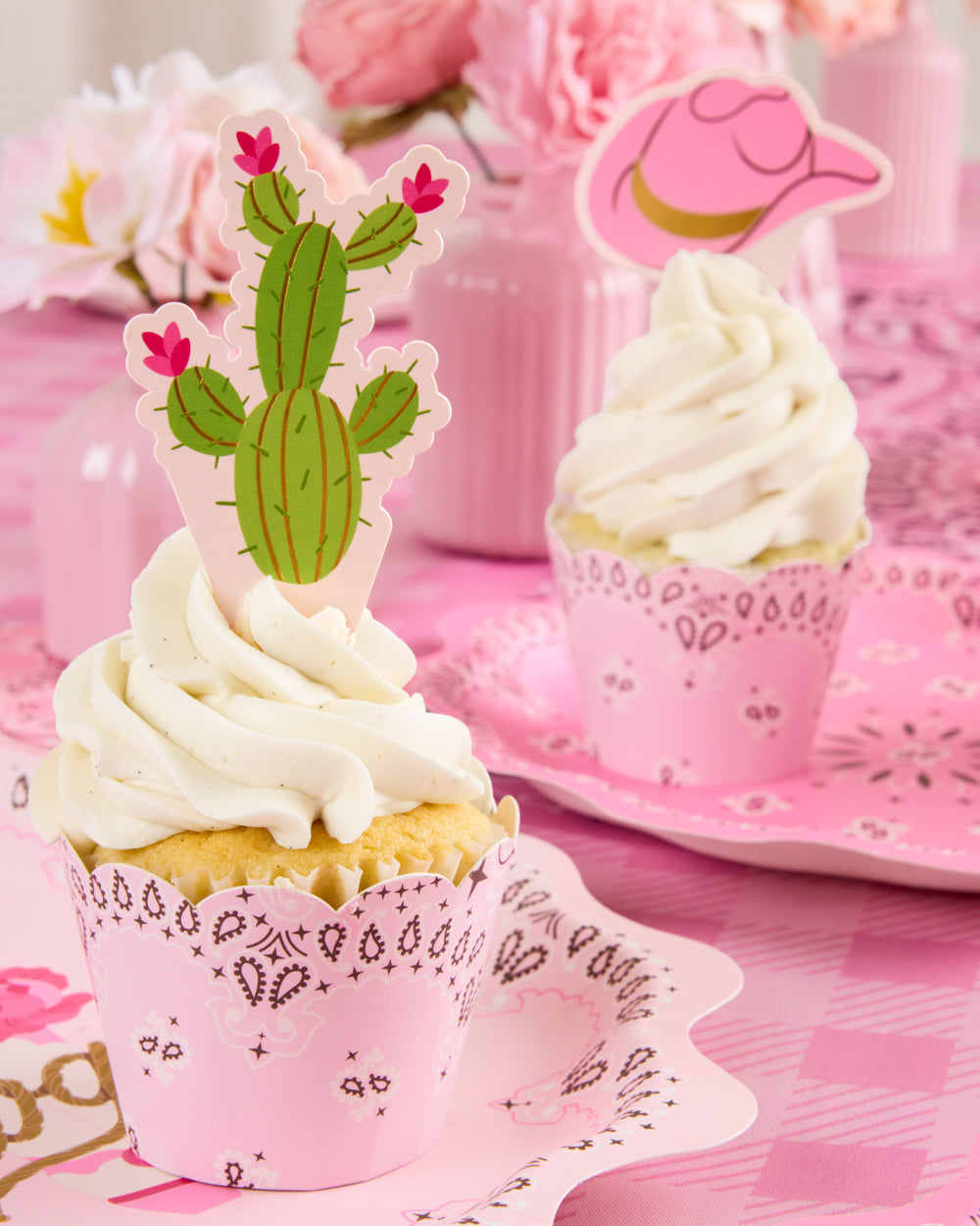 Cowgirl Cupcake Toppers - 24 toppers + sleeves