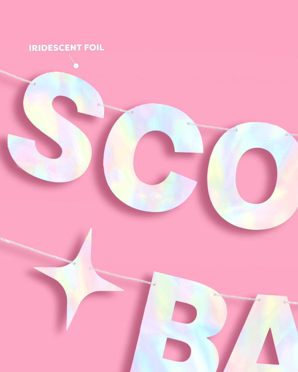 Scorpio Baby Banner - iridescent foil banner