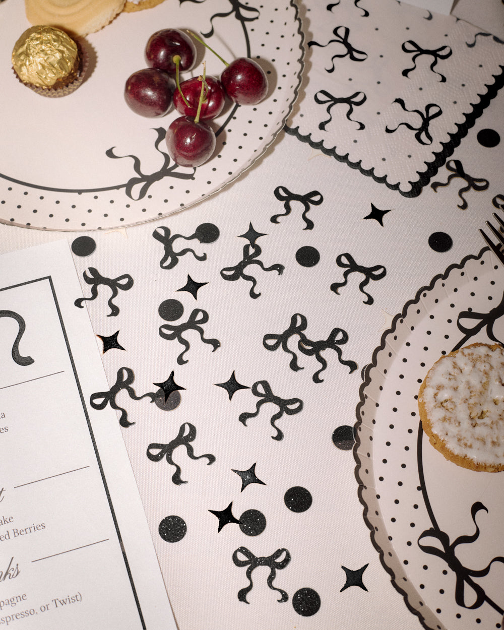 Little Black Bow Confetti - 200 pc glitter confetti