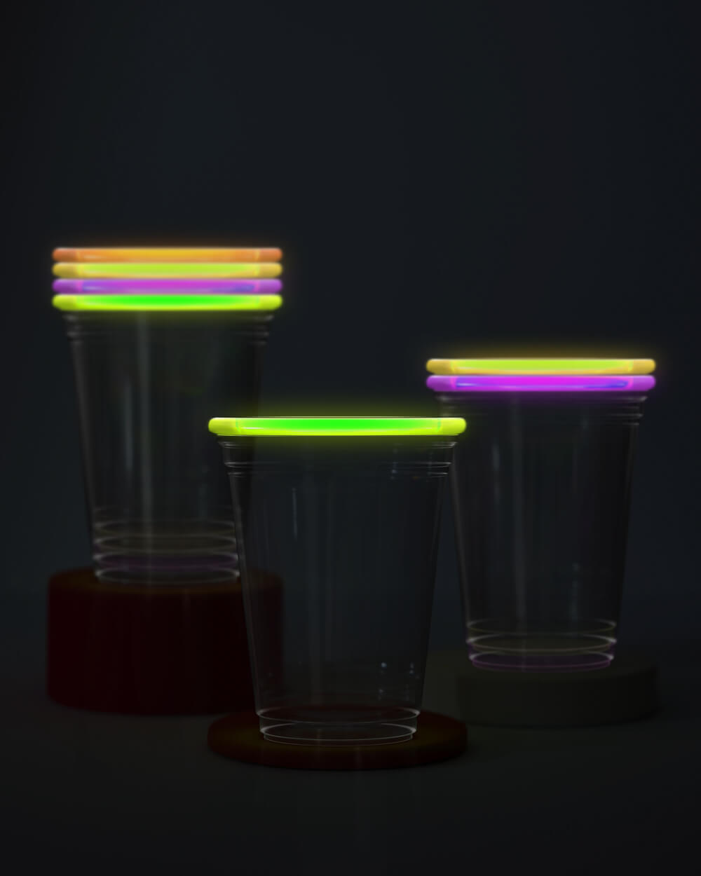 Rave Girl Glo Cups - 16 glow rimmed cups